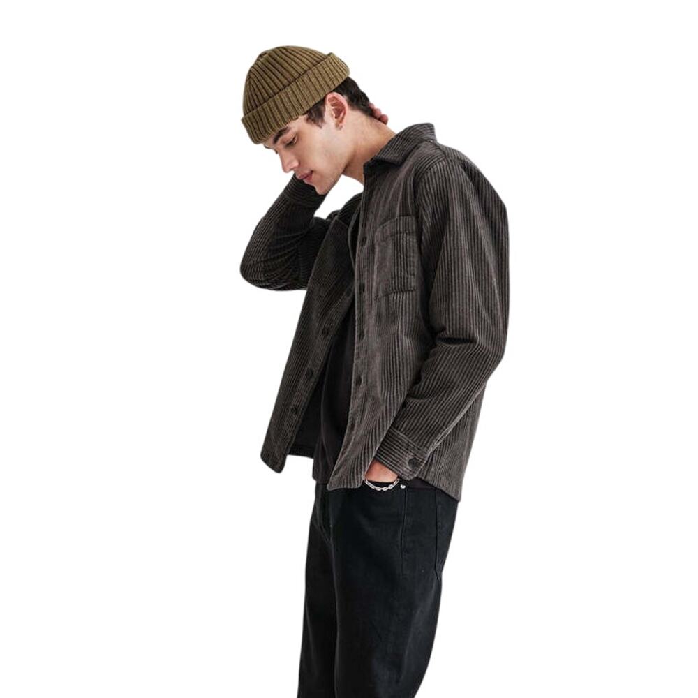 WAX LONDON Men’s Whiting Jumbo Cord Overshirt Shirt Jacket M Grey
